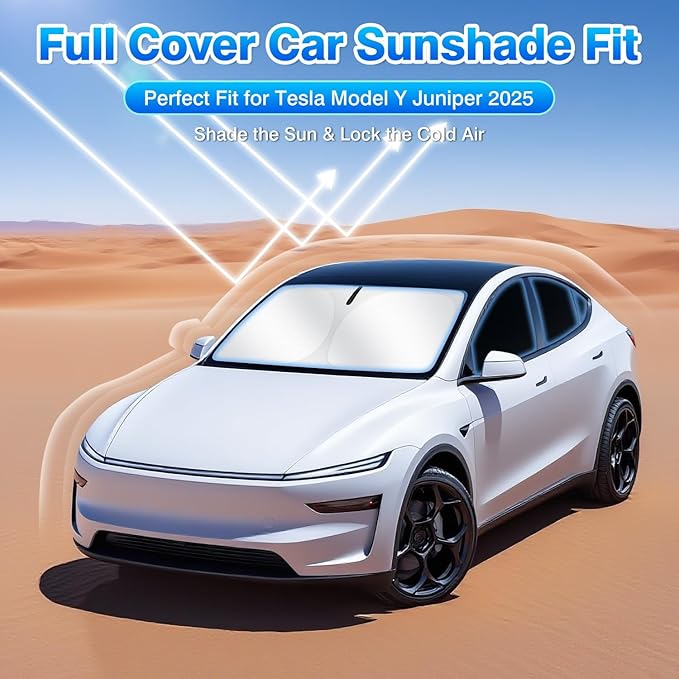 T TGBROS Window Shades for Tesla Model Y Juniper 2025 2026 Windshield Side Rear Window Full Set Blackout Privacy Sunshades for Model Y Accessories Foldable Black Out Window Cover 8PCS