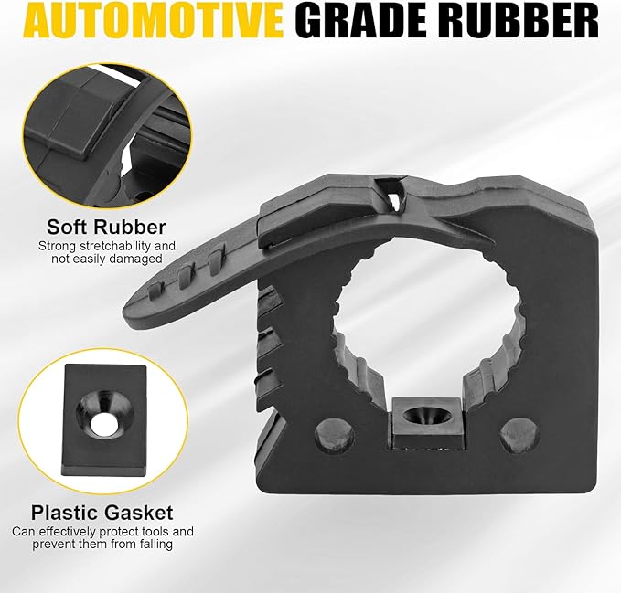 Quick Release Rubber Clamp Mount Shovel Axe Holder Mount Compatible With Truck Boats Trains Vans Or Wall Fits for 1-1/7'' to 1-3/7'' Diameter Tool Or Round Tube 13PCS