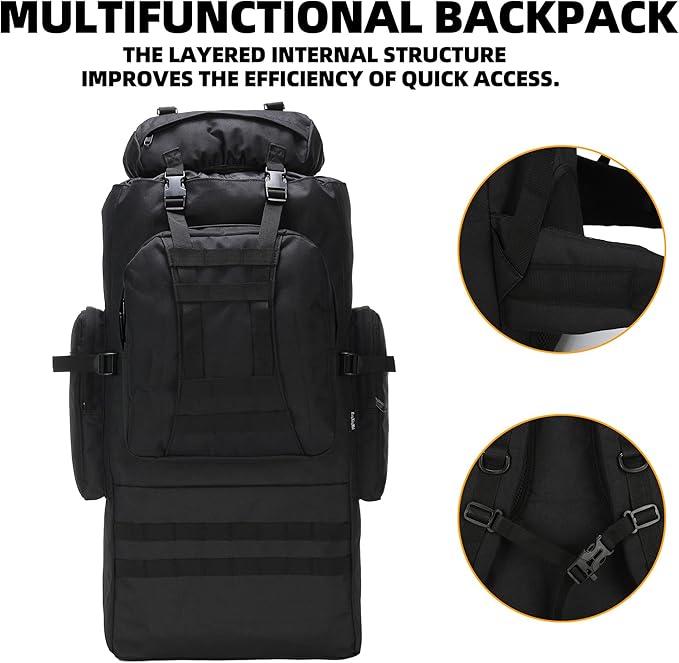 King'sGuard 100L Camping Hiking Backpack Molle Rucksack Military Camping Backpacking Daypack