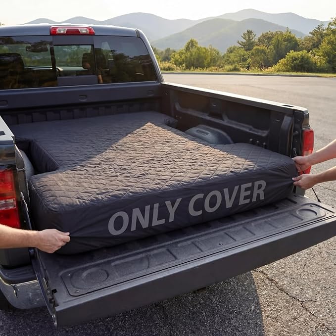 Truck Bed Air Mattress Sheet for 5.5 to 5.8 ft Full Size Pickup Trucks Waterproof Cover for Short Truck Air Mattress Soft Flocked Tpu Surface Camping Trucks Bed Bedding for Outdoor Overlanding Travel
