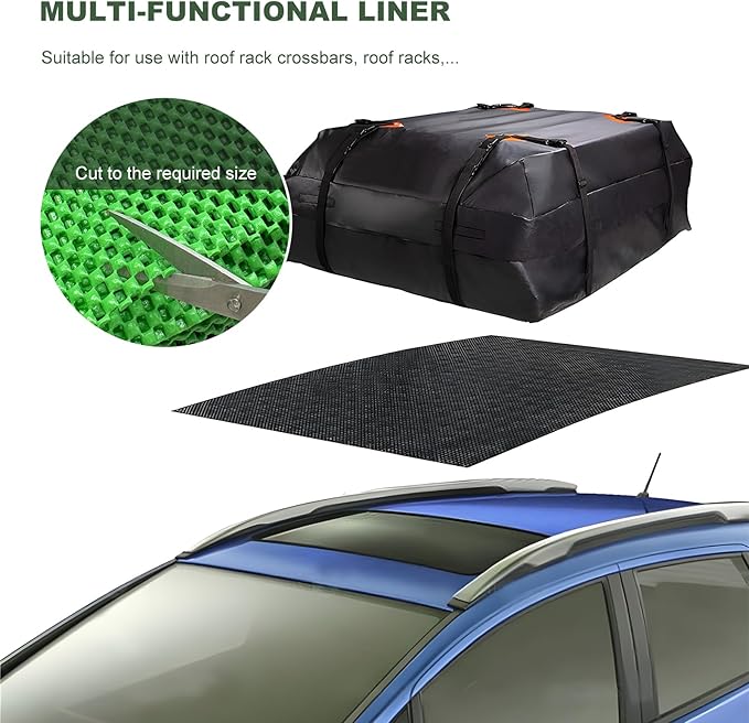Anti-Slip Mat for Car Roof, 47"×39" Anti-Scratch Cuttable Car Rooftop Cargo Bag Protective Mat, Multifunctional Waterproof Auto Roof Top Rack Carpet Pad for Most Vehicles (Green)