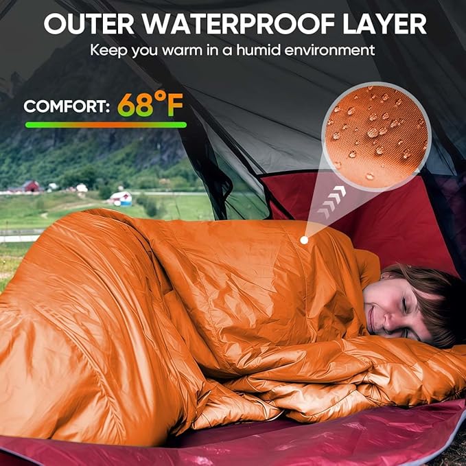 OBTANIM Sleeping Bags Portable Waterproof Camping Sleeping Bag for Adults Kids 4 Seasons Cold Weather or Warm Backpacking Hiking Travel Indoor Outdoor Use