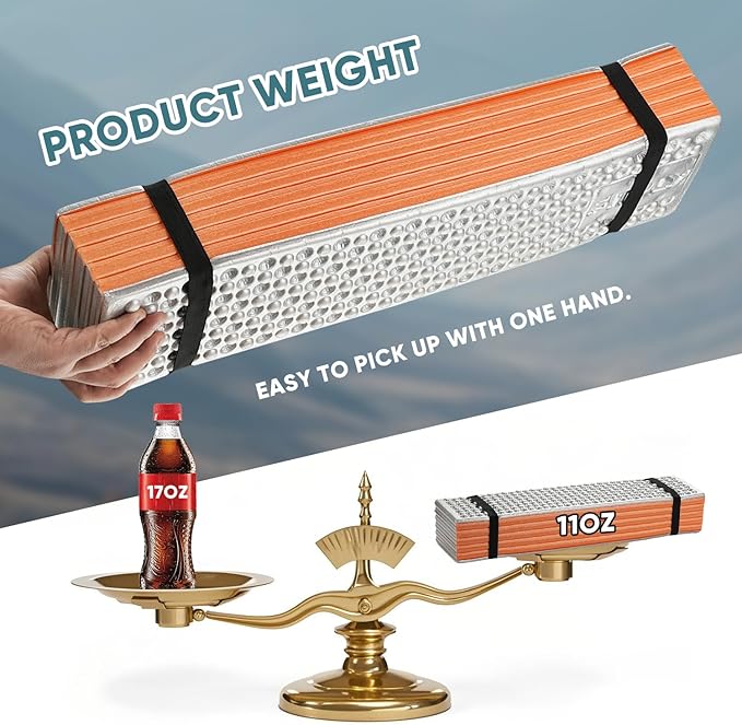 Ultralight Foam Sleeping Pad, Waterproof Closed Cell Foam Pad for Superior Insulation, Folding Sleeping Mat for Compact Storage, Foldable and Portable for Hiking and Camping
