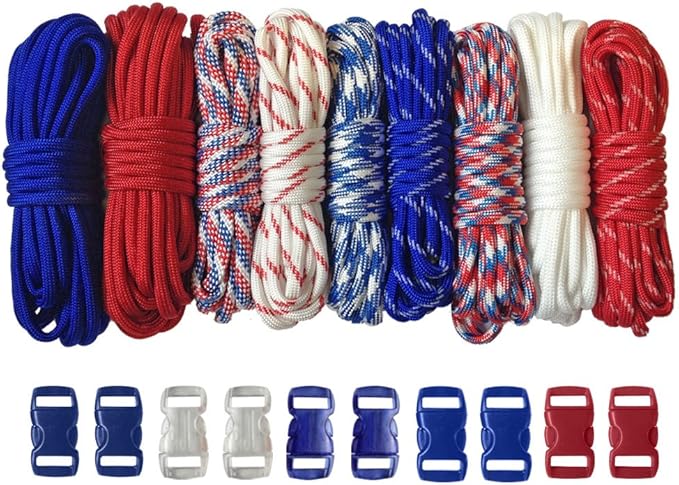 Paracord Planet 550lb Type III Paracord Combo Crafting Kits with Buckles