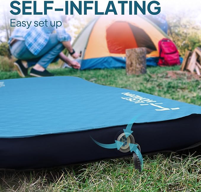 Lost Horizon Air & Foam Camping Mattress, Self-Inflating Sleeping Pad, 4.5" Thick, with Pump Sack, Cot