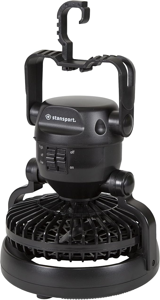 Stansport 450 18-LED Camping Lantern with Fan , Black