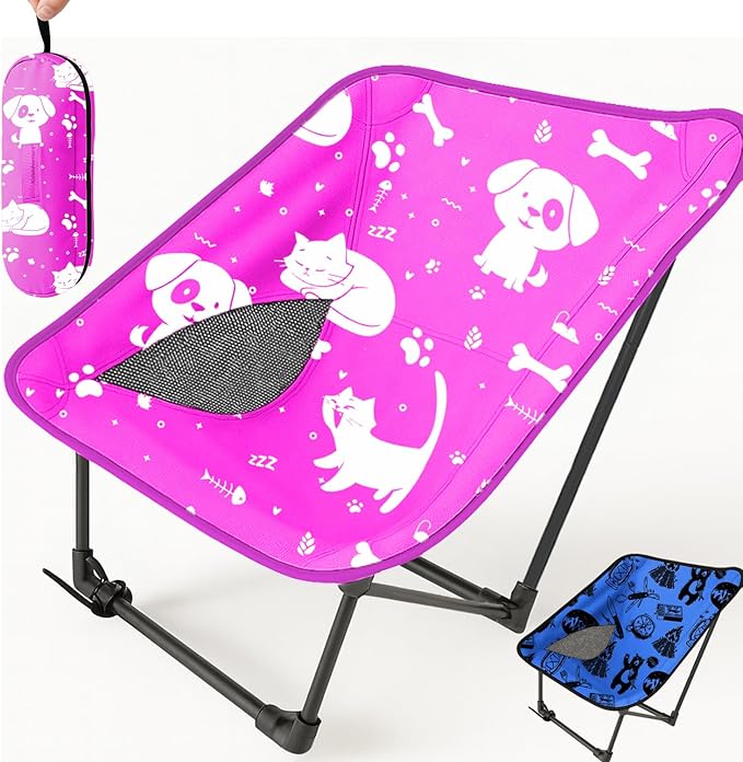 Youth and Kids Camping Chair | Ultra Lightweight, Foldable and Heavy Duty | Ideal Indoor/Outdoor Kid Chair for Camping, Beach, Sports and Lawn (Pink)