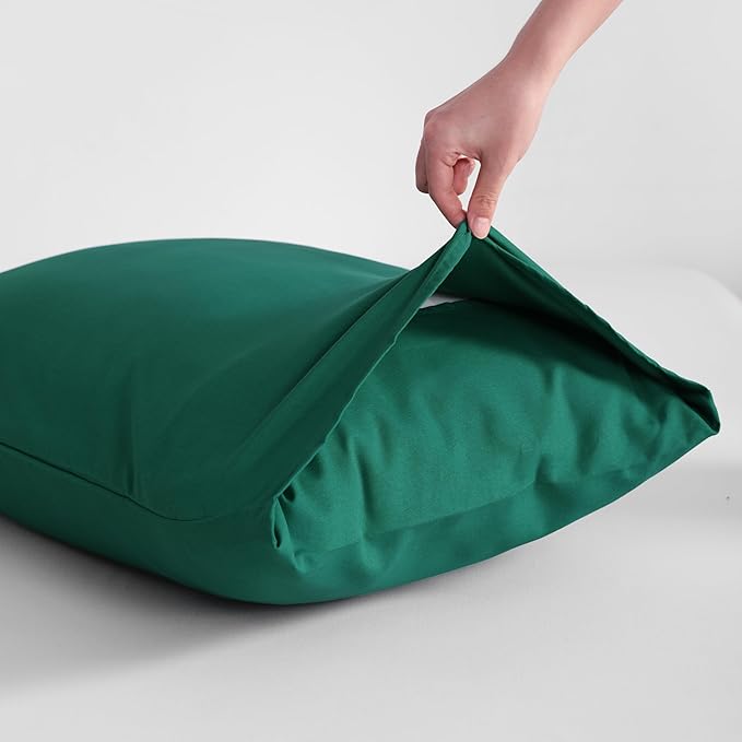 NTBAY Microfiber Toddler Pillowcases with Envelope Closure, 2 Pack 100% Brushed Microfiber Super Soft Travel Kids Nursery Pillow Cases, 14"x20" Fits Pillows Sized 12"x16" 13"x18" 14"x19", Dark Green