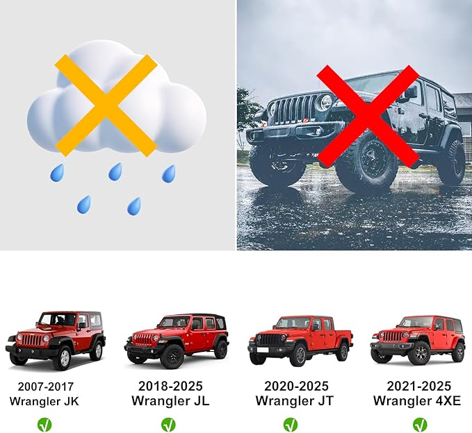 BESTAOO Rear Car Window Shades, 2 PCS Sun Shade for Jeep Side Windows, Side Window Screen Curtains Cover for Camping Compatible with 2007-2025 Jeep Wrangler JK JL & Gladiator JT