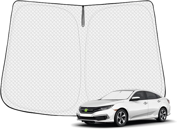 Canvcle Windshield Sun Shade for 2016-2021 Honda Civic 10th Gen Accessories Thicken 6-Layer Front Window Sunshade Cover Sun Visor Protector Foldable Block UV Rays Keep Vehicle Cool