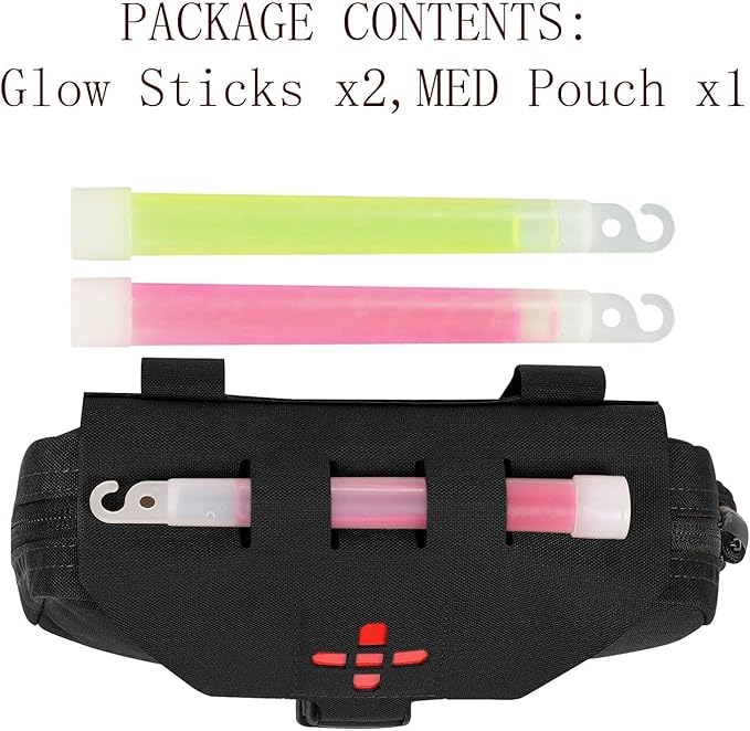 Ifak Pouch-Rapid Deployment Tactical MOLLE Trauma Kit Pouches, Quick Release Tear-Off Medical First Aid Kit Organiser with Red Immediate Identify for Emergency Surviva.
