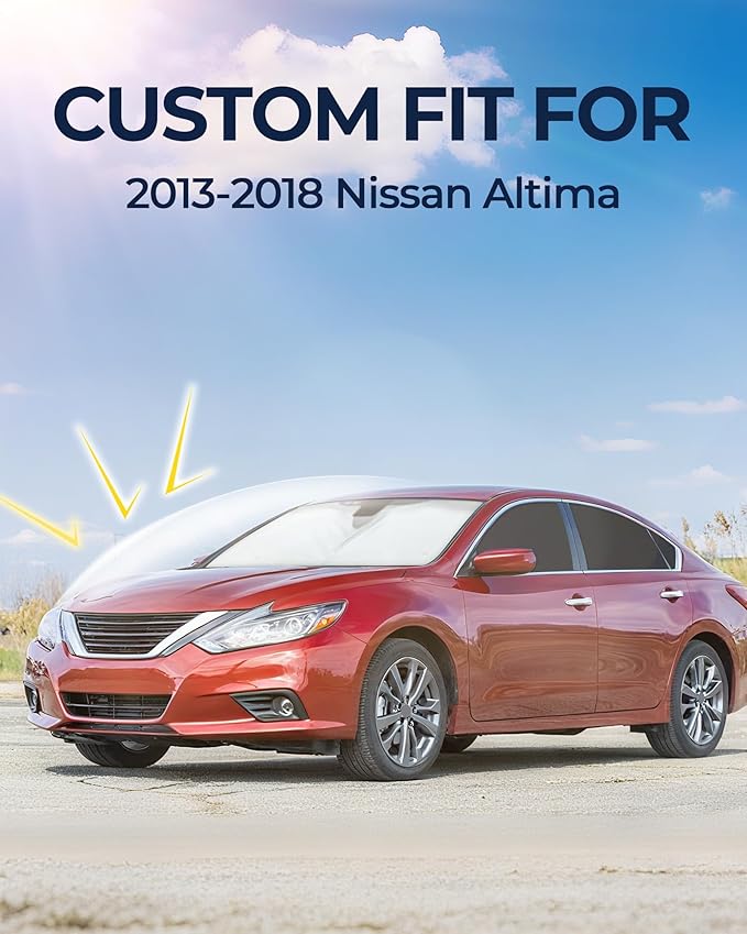 for Nissan Altima 2013-2018 Car Window Shades, 8pcs Privacy Sun Shade Set for Front Windshield Side and Rear Windows, Full Window Covers Keeps Vehicle Cool for Camping Napping