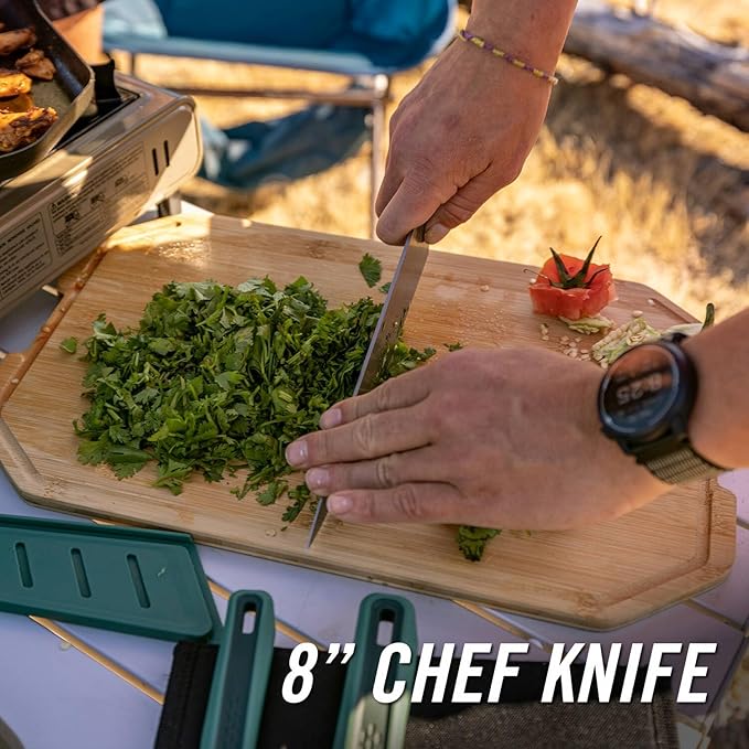 Gerber Gear ComplEAT Knife Set - Camp Cutting Set with Paring Knife with Sheaths, Serrated Utility & Chef's - Dishwasher-Safe