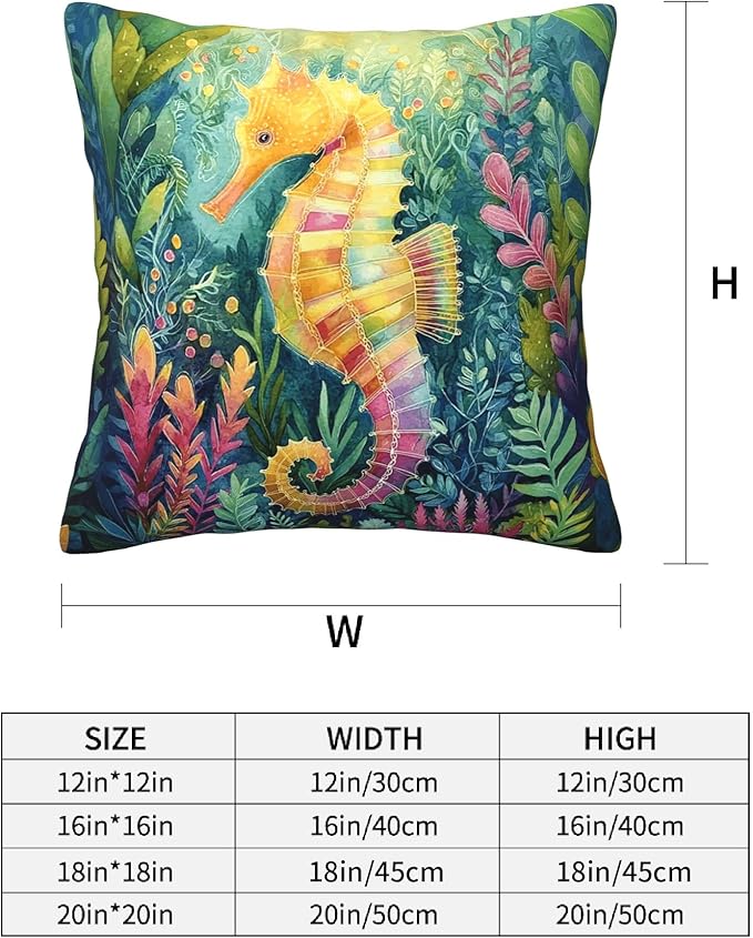 Coastal Beach Throw Pillow Covers 18 X 18 Inch Set of 4 Decorative Cushion Cover Home Decor for Sofa Chair Couch Bedroom Living Room
