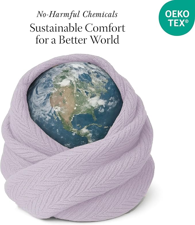 Threadmill Luxury Cotton Blankets for Twin Size Bed | All-Season 100% Cotton Twin Blanket for Bed | Herringbone Soft & Cozy Fall Thermal Blanket, 350GSM, 68x92 inches | Lilac