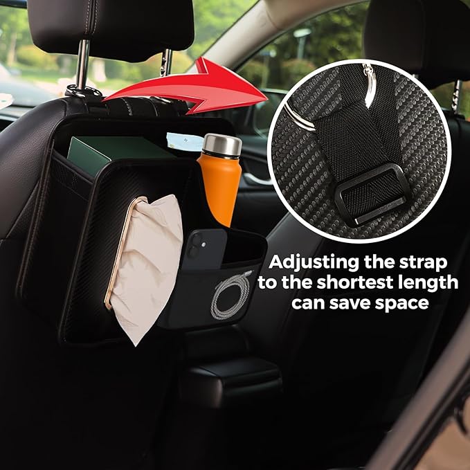 Car Tissue Holder,Back Seat Organizer with Cup Holder,Multifunctional Car Headrest Seat Back Storage,Large Tissue Box Cover Fit for 100-130 Regular Size Tissues(2pcs)