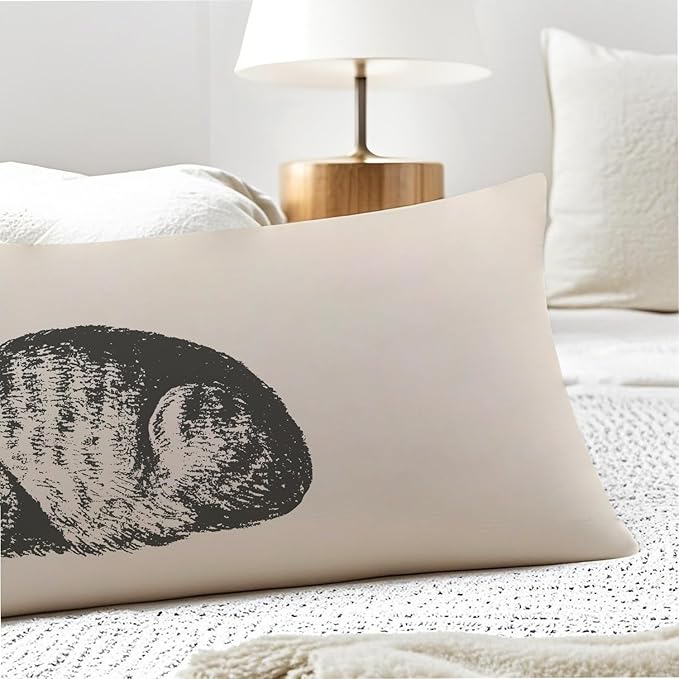 Retro Cat 20x54 Body Pillow Cover, Cat Decor for Home, Gifts for Cats Lovers Women Decorative Long Body Pillow Cases for Bed Couch