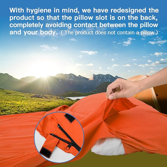 JAICOM Sleeping Bag Liner, Travel Sheets & Adult Sleep Sack, Ultralight and Portable Summer Sleeping Bag - Ideal for Backpacking, Hotels and Hostels, Business Trips, Camping