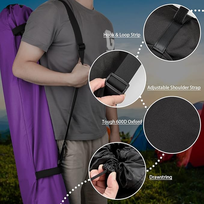Xxerciz Folding Chair Carry Bag with Adjustable Shoulder Strap Nylon Storage Tent Bag Heavy Duty for Travel Camping Sports