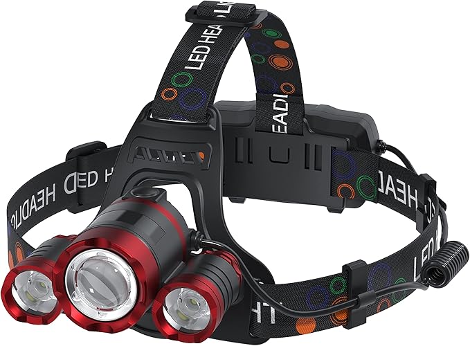 Headlamp Rechargeable 1200 Lumens Super Brightest 4 Modes Head Lamp for Adults Zoom Waterproof Headlight 90°Angle Adjustable Head Lights for Outdoor Camping Hunting Running Hiking