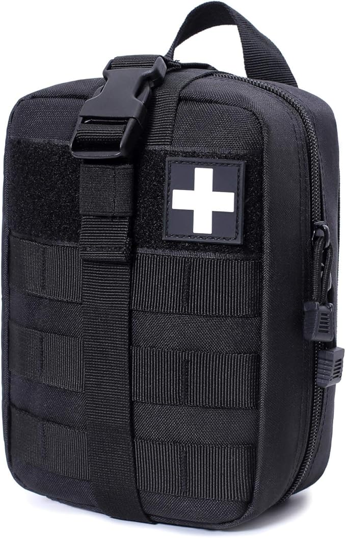 Molle Pouch, Sturdy 600D Nylon Tactical Medical Pouch,Rip-Away EMT First Aid Pouch (Bag Only)