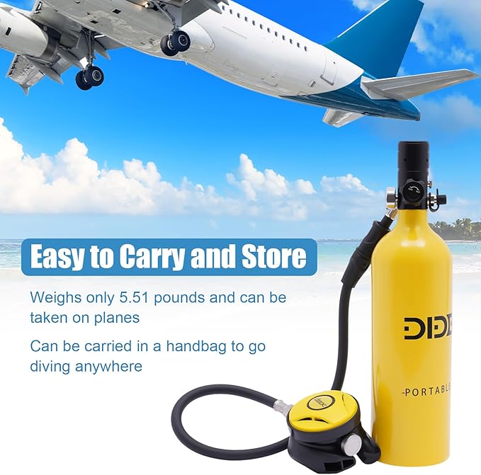 Mini Scuba Tank, 0.5L/1L Mini Diving Tank 5-10/15-20 Minutes Underwater Breath Device Portable Diving Oxygen Tank Kit, Portable Lung Tank for Emergency Rescue Underwater Exploration