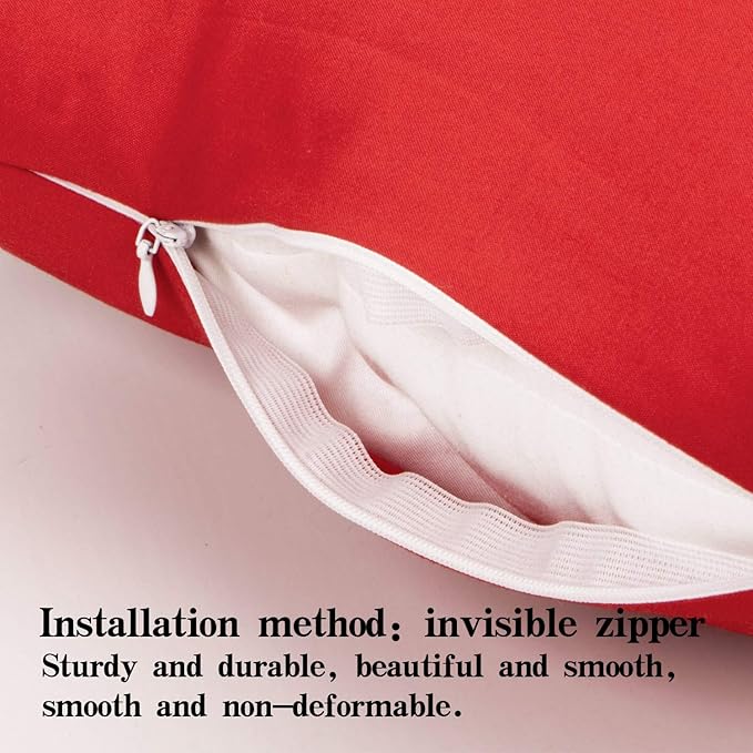 NTBAY Zippered Toddler Pillowcases Set of 2, 100% Brushed Microfiber 13x18 Pillowcases, Super Soft and Cozy Travel Kids Nursery Pillow Cases, 13x18 Inches, Red