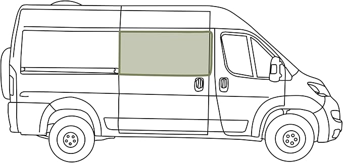 VanEssential Insulated Blackout Sliding Door Window Cover Designed for RAM Promaster with Bare Metal Window Frame Van Years 2014 to Current Model - Charcoal Gray
