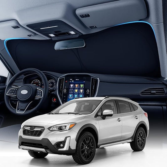 Zanch Custom Windshield Sun Shade for Subaru Crosstrek 2018-2024, 7-Layer UV & Heat Block, 3D Laser Scanned, Interior Protection, Keep Car Cooler, Foldable SUV Accessories