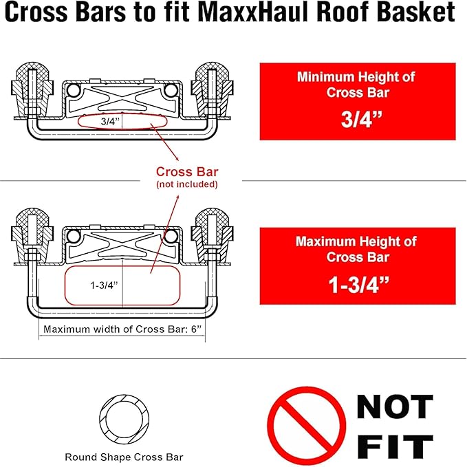 MaxxHaul 51084 46" x 36" x 4.5" Roof Rack Cargo Carrier Steel Basket, Car Top Luggage Holder for SUV and Pick Up Trucks - 150 lb. Capacity, with 15 Cu.Ft. Water Resistant Roof Bag 44" x 34" x 17"