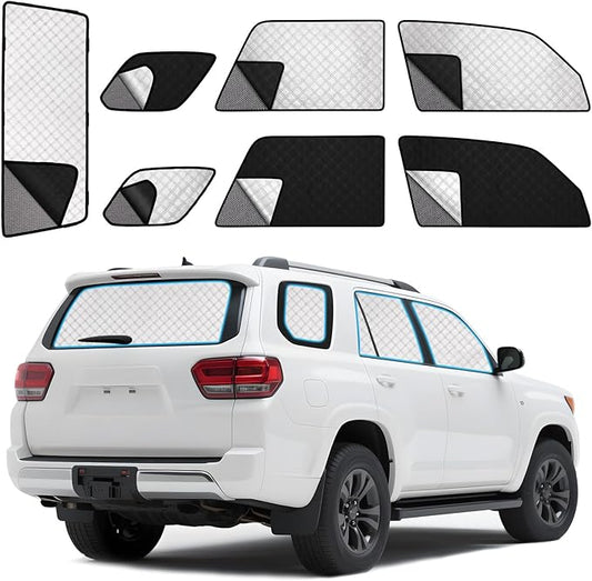 ZATOTOO Car Window Shades for Toyota 4Runner 2017-2024 Sun Shade for Side Window & Rear Windshield Double Layer for Privacy Protection UV Heat Insulation for Camping Nap Parking(No Front Windshield)