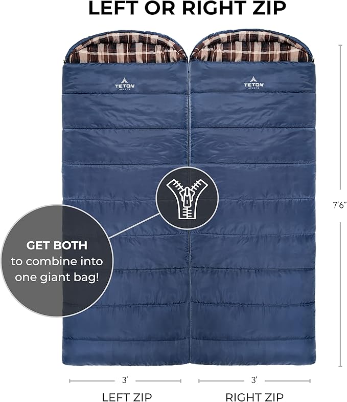 Teton Celsius XL, 25F, 20F, 0F Degree Sleeping Bags, All Weather Warm Sleeping Bag for Adults and Kids, Camping Season, Compression Sack Included