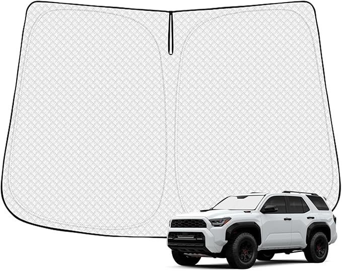 Canvcle Windshield Sun Shade for 2025-2026 Toyota 4Runner Accessories Thicken 6-Layer Front Window Sunshade Cover Sun Visor Protector Foldable Block UV Rays Keep Vehicle Cool
