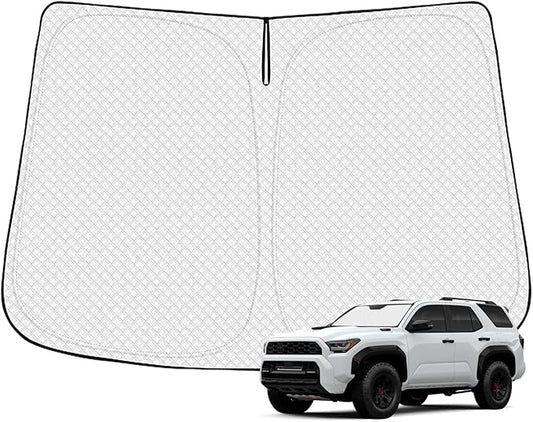 Canvcle Windshield Sun Shade for 2025-2026 Toyota 4Runner Accessories Thicken 6-Layer Front Window Sunshade Cover Sun Visor Protector Foldable Block UV Rays Keep Vehicle Cool
