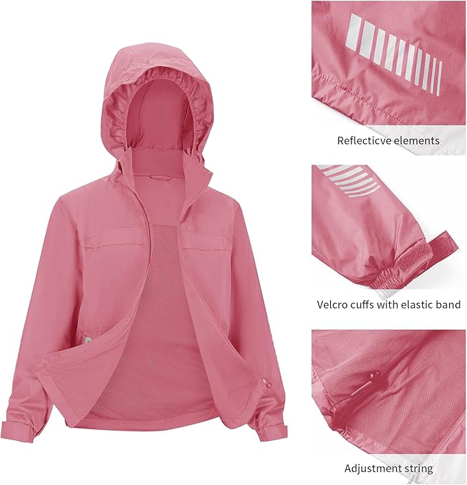 SWISSWELL Kids Rain Gear Boys Girls Youth Waterproof Rain Suit Breathable Reflective Raincoat and Pants
