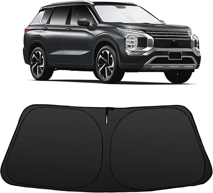 Windshield Sun Shade Accessories Compatible with Mitsubishi Outlander 2022-2026 2024 2023(NOT for Outlander Sport) Foldable Sunshade Sun Visor Blocks UV