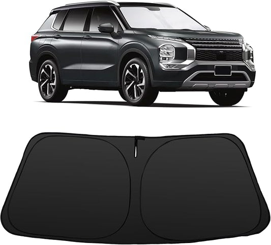 Windshield Sun Shade Accessories Compatible with Mitsubishi Outlander 2022-2026 2024 2023(NOT for Outlander Sport) Foldable Sunshade Sun Visor Blocks UV