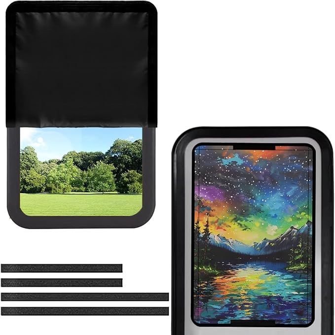 Aurora RV Door Window Shade Universal Camper Trailer Blackout Window Cover, UV Rays Protection, Side Door Window Shade Cover, RV Accessories for Outside