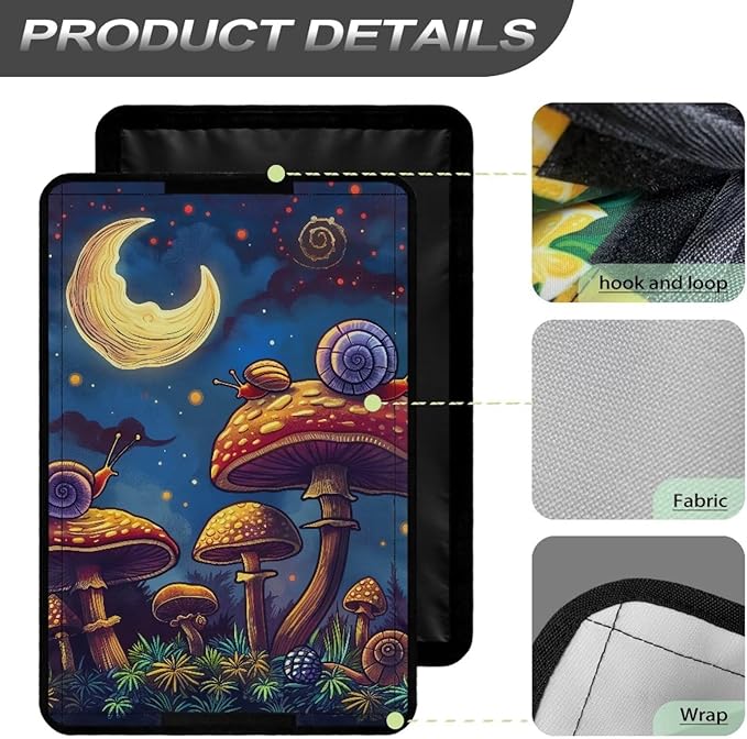 Window Shade Cover for RV Door, Mushroom Snail Foldable Camper Door Window Shade Sun Blackout Window Shield Cover with Sticky Design & Hook and Loop for Trailers