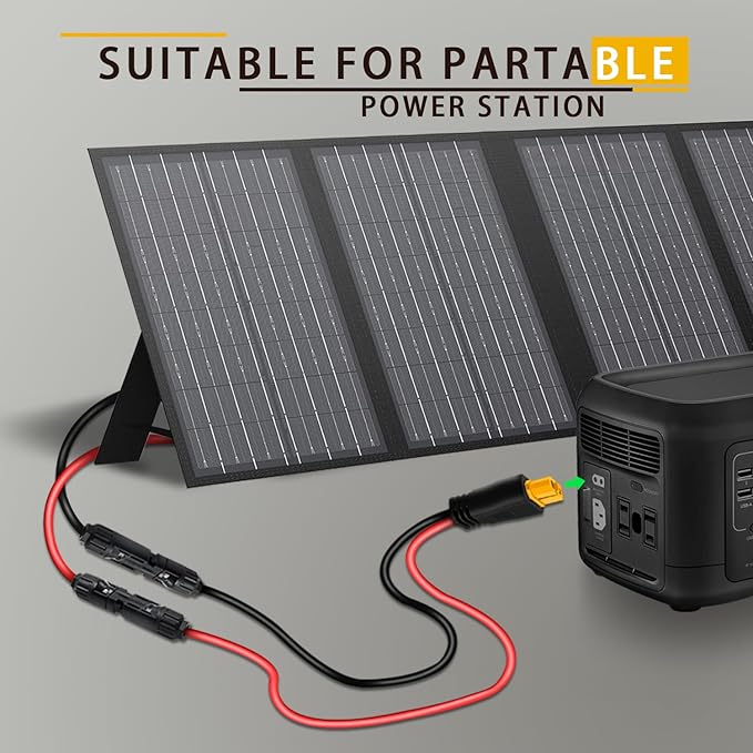 COMeap Solar Panel Cable for Ecoflow Anker SOLIX 10AWG, Compatible with MC-4 to XT60 Plug Solar Panel Connector Adapter Extension for Portable Power Station Solar Generator RV 3.4ft(1.04m)