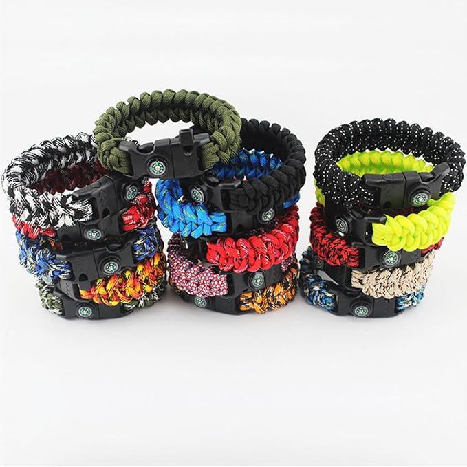 Paracord Buckle with Whistle Compass, Side Release Plastic Buckles for Paracord Bracelet