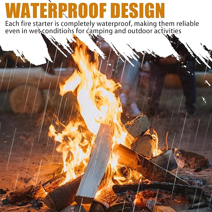 Quick Instant Fire Starter, Waterproof Indoor & Outdoor Firestarter, 30 Pack, for Charcoal, Campfire, Fireplace, BBQ, Wood Stove Odorless and Non-Toxic