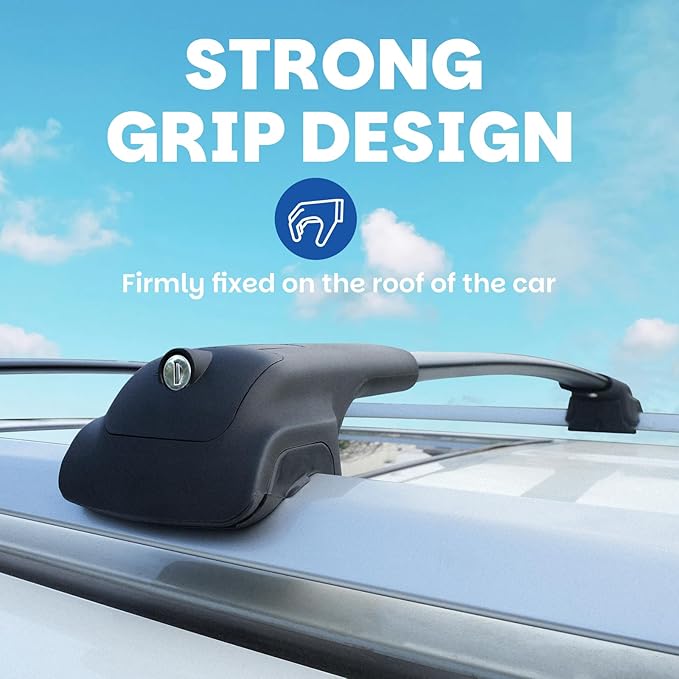 300LBS Roof Rack Cross Bars Compatible with Jeep Cherokee 2014-2023 Heavy-Duty Aluminum Crossbars Roof Rails Rooftop Cargo Basket Carrier Bag Luggage Canoe Kayak Bike