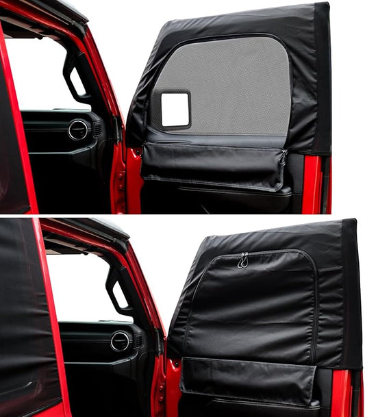 Front Window Sun Shade for Jeep Side Windows, Window Screen Curtains Cover for Camping Compatible with 2007-2026 Jeep Wrangler JK JL & Gladiator JT, 2 Pack