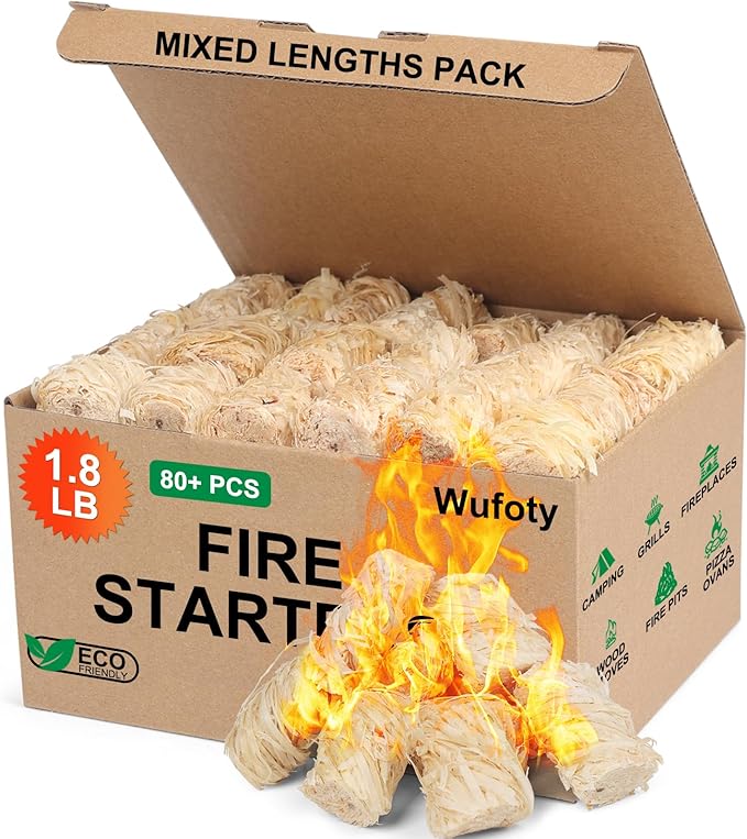 1.8 Lbs Fire Starter - Fire Starters for Campfires, BBQ, Fire Pit, Chimney, Smoker, Pizza Oven, Wood Stove, Charcoal Starter, Fire Starters for Grill, Firestarter