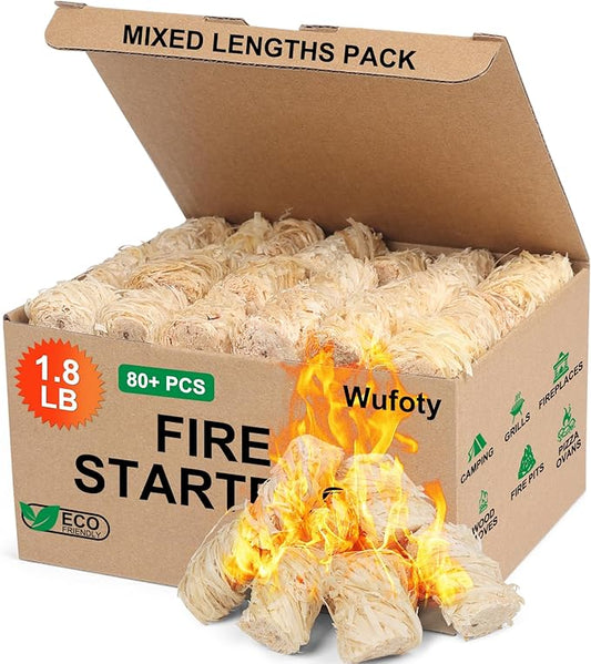 1.8 Lbs Fire Starter - Fire Starters for Campfires, BBQ, Fire Pit, Chimney, Smoker, Pizza Oven, Wood Stove, Charcoal Starter, Fire Starters for Grill, Firestarter