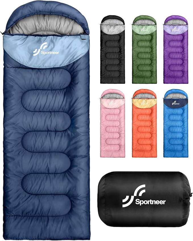 Sportneer Sleeping Bag for Adults & Kids, Cold Weather & Warm Waterproof Camping Sleeping Bag, Compact Portable for Camping Hiking & Travel