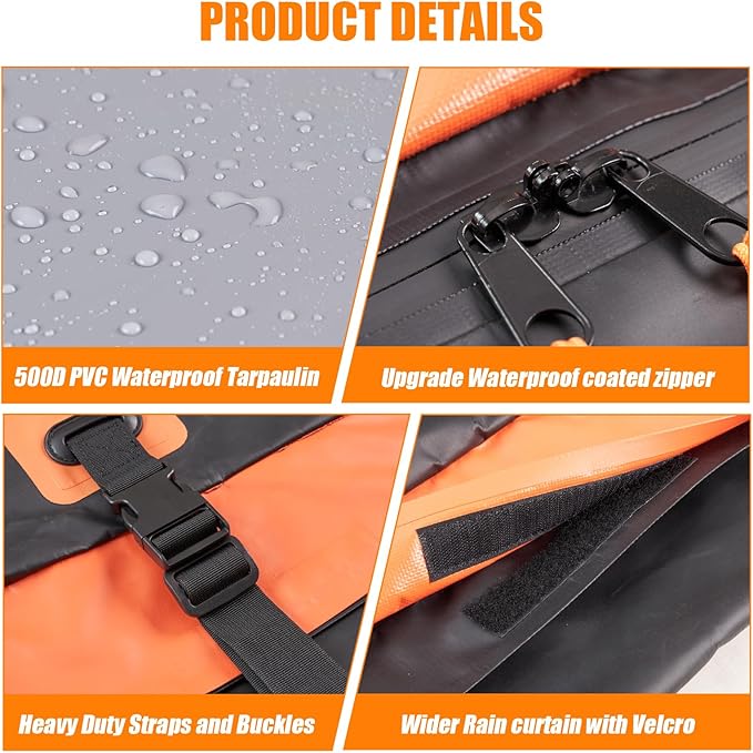 Car Rooftop Cargo Carrier Bag, 27 Cubic Feet Waterproof Soft-Shell Car Roof Bag for All Vehicle with/Without Roof Rack, Include Anti-Slip Mat, Reinforced Straps, Door Hooks and Luggage Lock