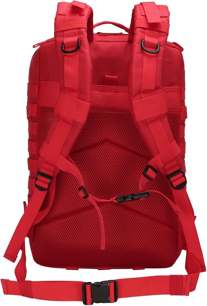 45L Military Tactical Backpack for Men & Women Bug Out Bag Assault pack Molle Daypack Hiking Trekking Rucksack(45L red)
