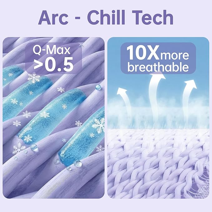 Guohaoi Cooling Blanket (90"x90"Queen Size) for Hot Sleepers and Night Sweats,100% Oeko-Tex Certified,Arc-Chill Q-Max >0.5 Cool Fiber,Ultra Cold Breathable,Comfortable,All-Season.